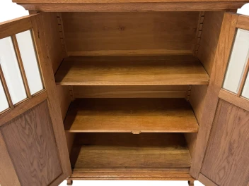 Arts & Crafts Art Nouveau Bookcase with Beveled Glass, 1900s